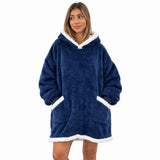 Navy Blue Hooded Blanket