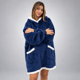Navy Blue Hooded Blanket