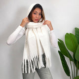 White Tassel Blanket Scarf