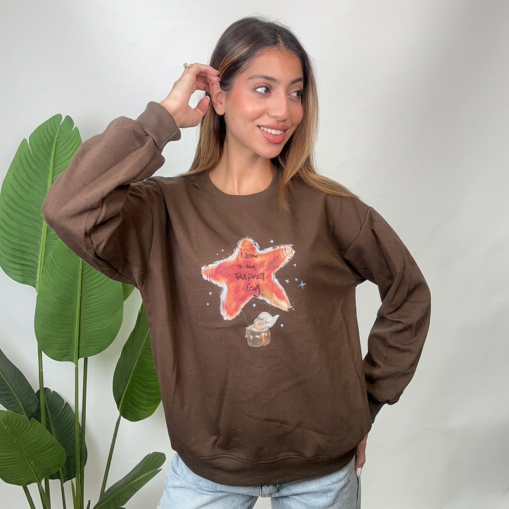 Brown Starfish Graphic Sweatshirt