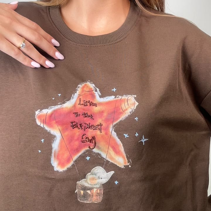 Brown Starfish Graphic Sweatshirt