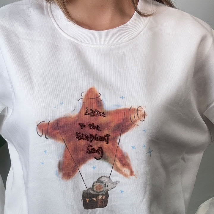 White Starfish Graphic Sweatshirt