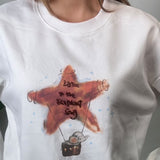 White Starfish Graphic Sweatshirt