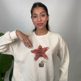 Cream Starfish Graphic Sweatshirt