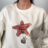 Cream Starfish Graphic Sweatshirt