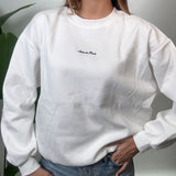 White Aube De Paris Script Sweatshirt