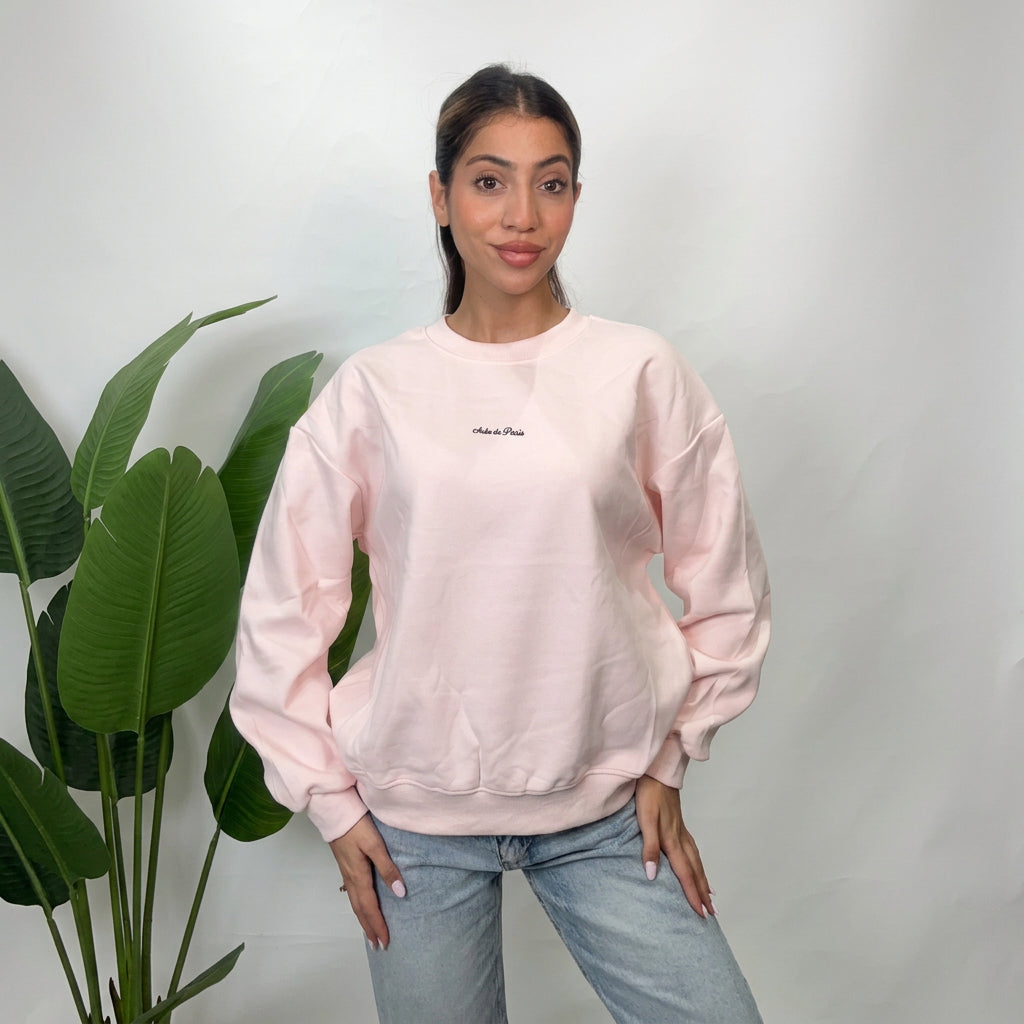 Pink Aube De Paris Script Sweatshirt