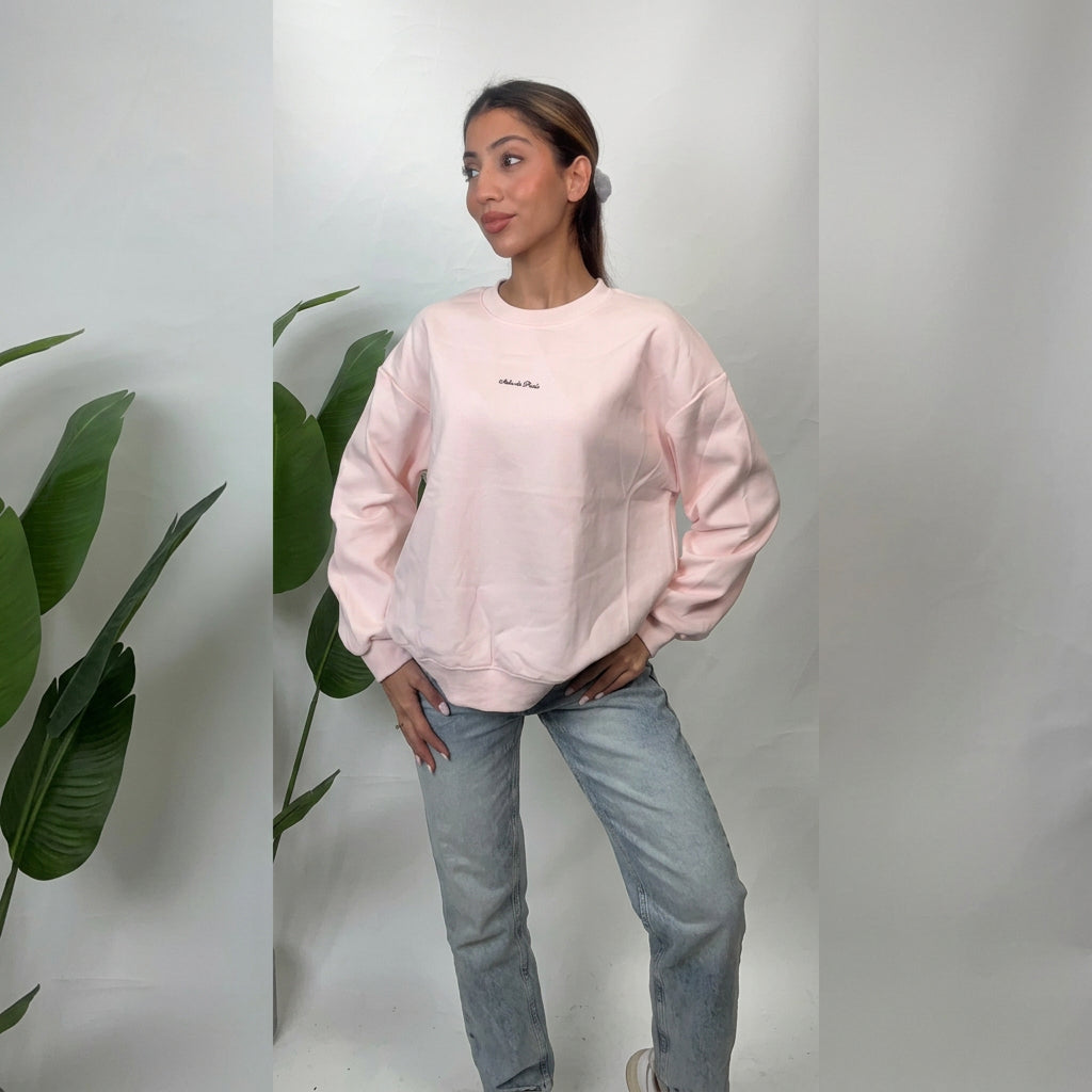Pink Aube De Paris Script Sweatshirt