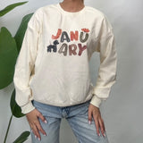 Butter Yellow January Puppy Print Sweatshirt