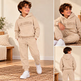 Beige Los Angeles Hoodie Boys Jogging Set