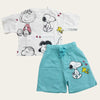 White-Aqua Snoopy Shorts Set 3