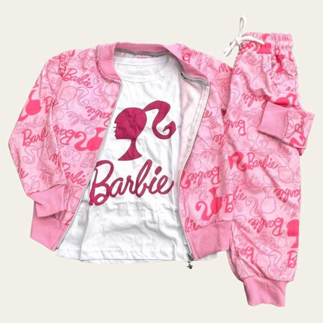 White-Pink Barbie Jogging Set 7