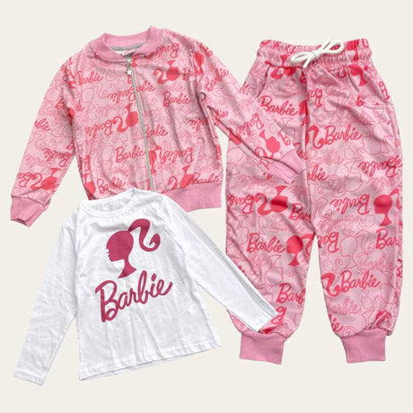 White-Pink Barbie Jogging Set 7
