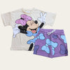 White-Purple Minnie Mouse Shorts Set 1