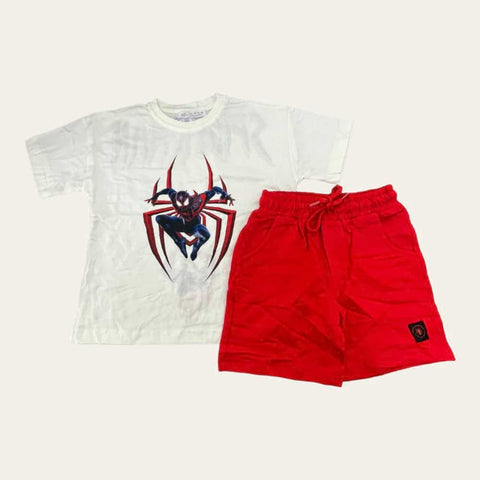 White-Red Spiderman Shorts Set 5