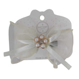 White Flower Bow Hairpins 
