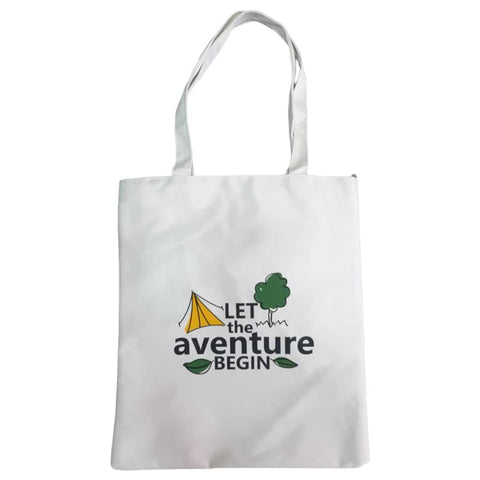 White Let The Aventure Begin Tote Bag