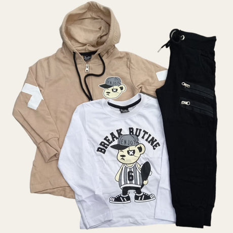 White & Black  Enjoy  Jogging Set