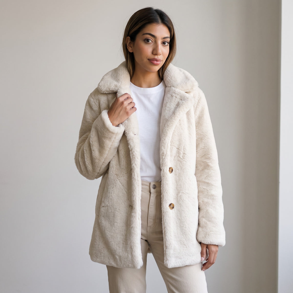 White Cozy Fur Jacket