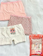 Pack of 3 girls cotton boyshorts in peach, cream and leopard print