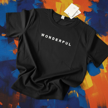Black Wonderful slogan women's t-shirt