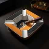 Overhead view of the carbon dot panels and deep well, a cigar resting across one corner