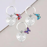 You Are Awesome engraved heart keychains with butterfly charms
