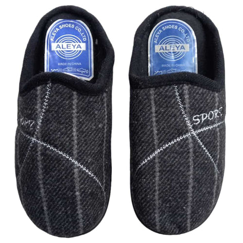 black 'al' kids slippers