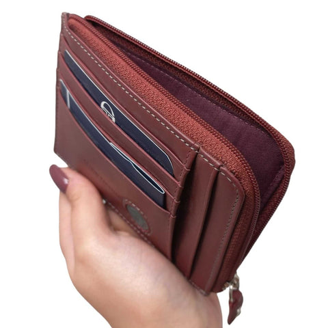 brown credit card wallet for men