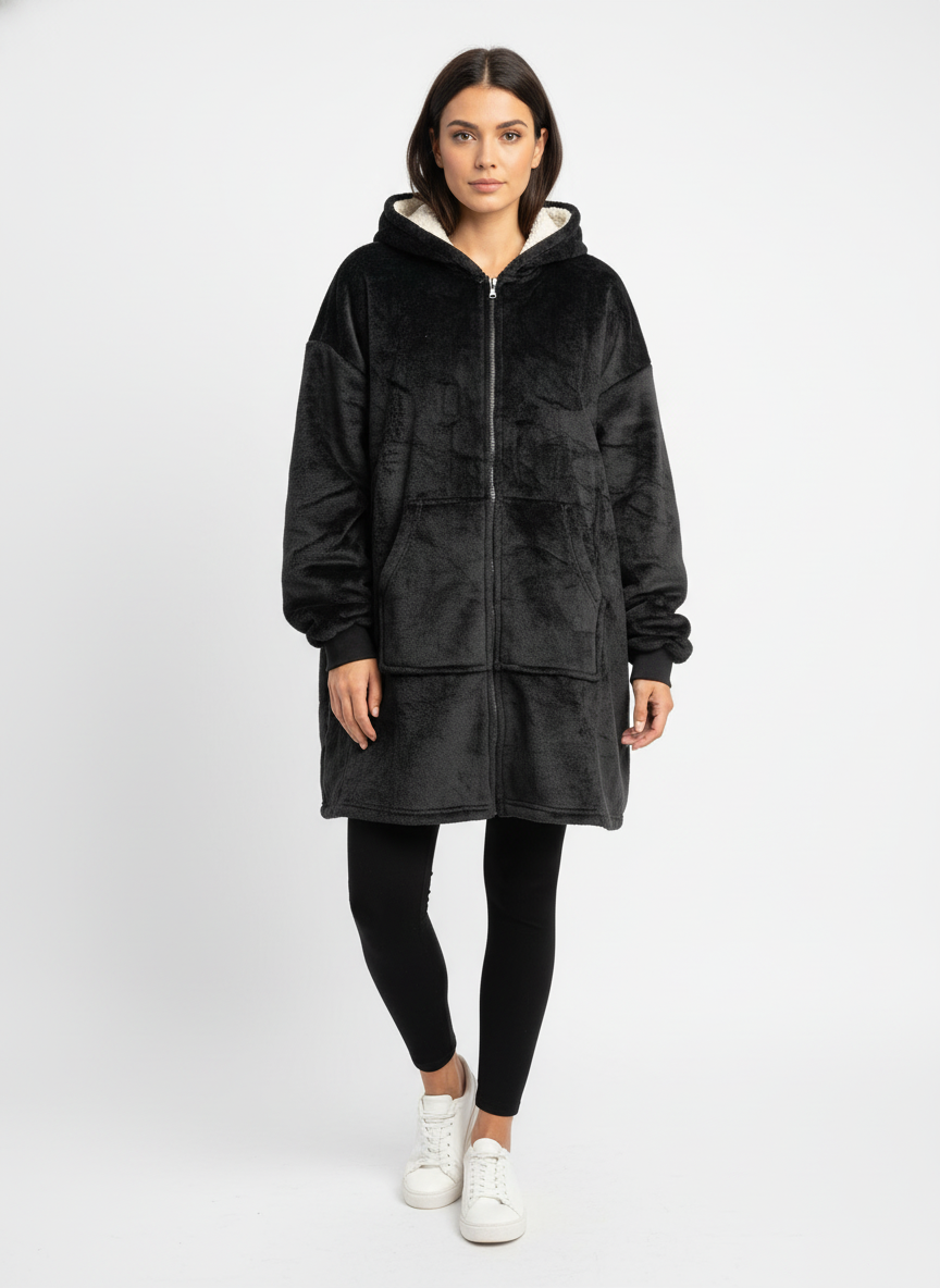 Black Hooded Blanket w zipper