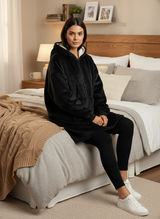 Black Hooded Blanket w zipper