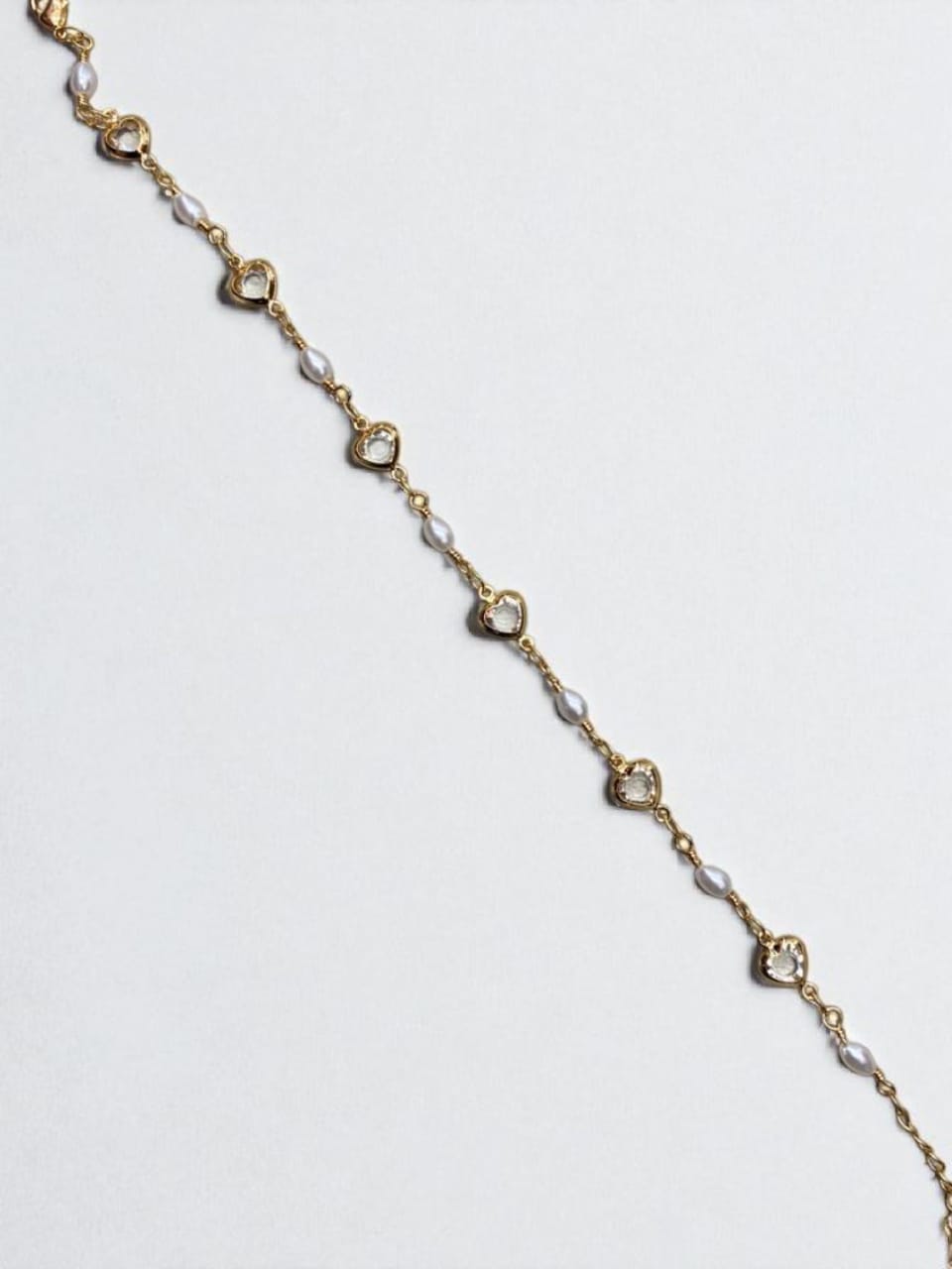 White Hearts Anklet