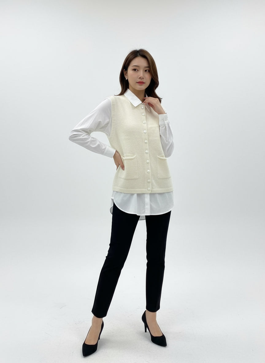 Chemise and Pullover Vest Set