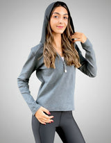 Grey Zip-Up Activewear Top