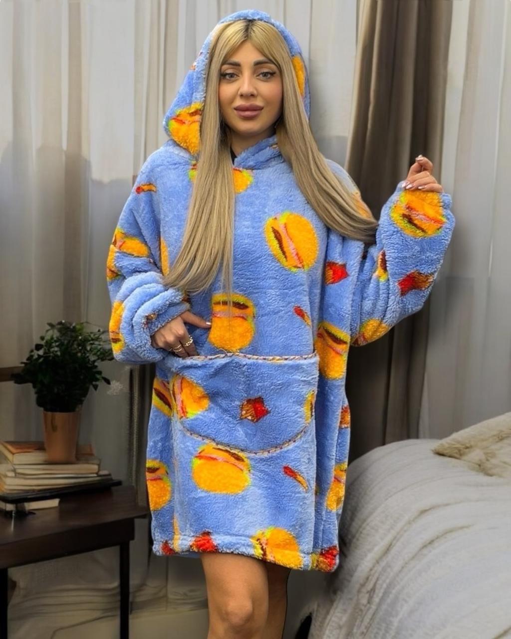 Burger Hooded Blanket
