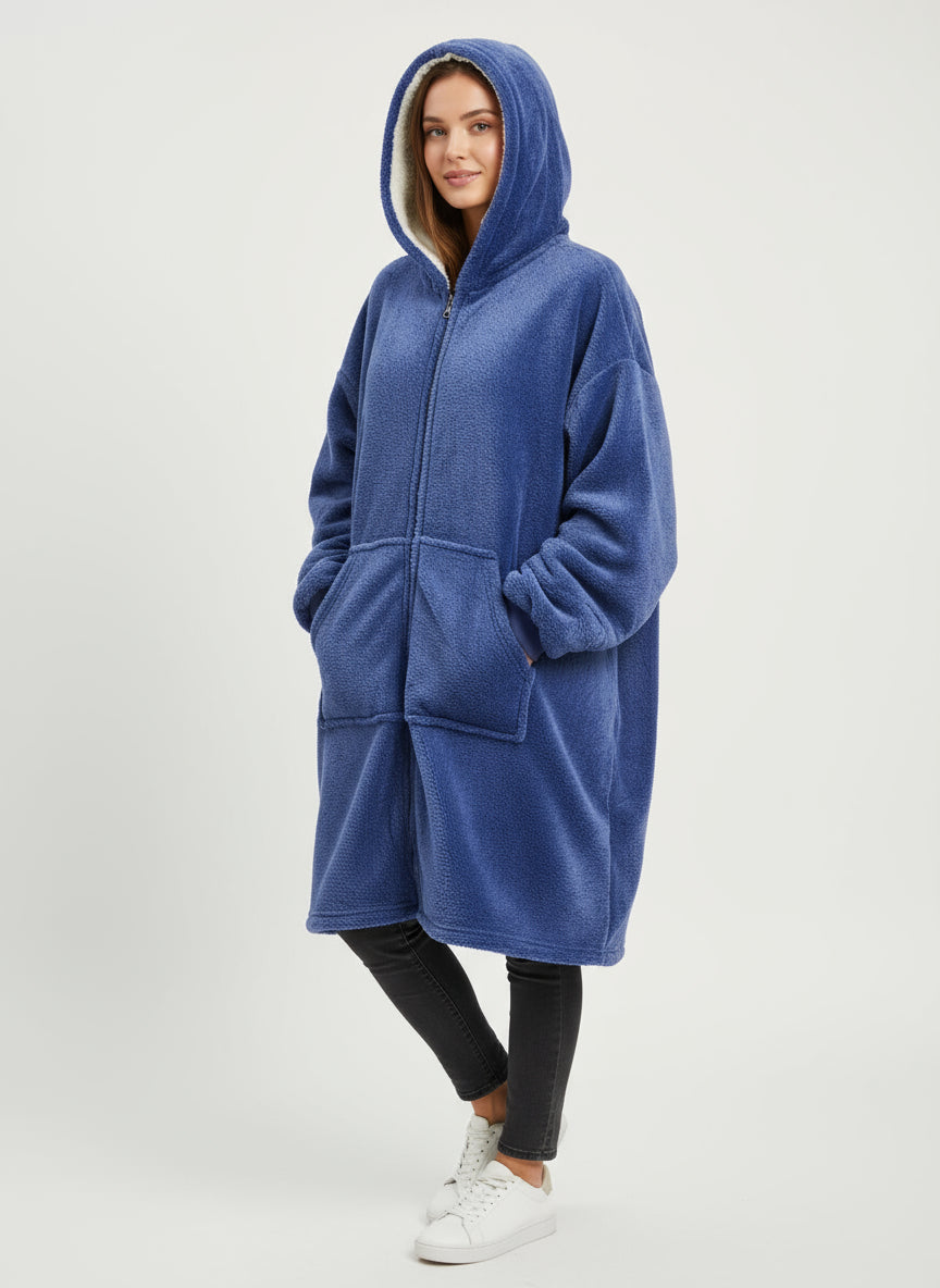 Navy Hooded Blanket w zipper