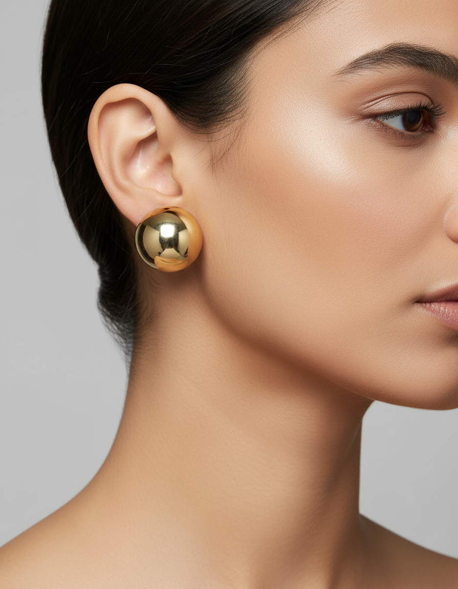 Round Gold Earrings