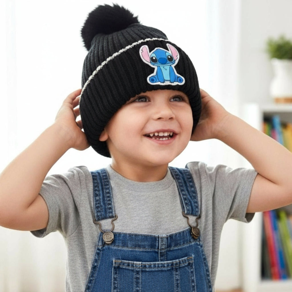 Stitch Black Beanie