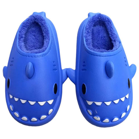 dark blue shark slippers