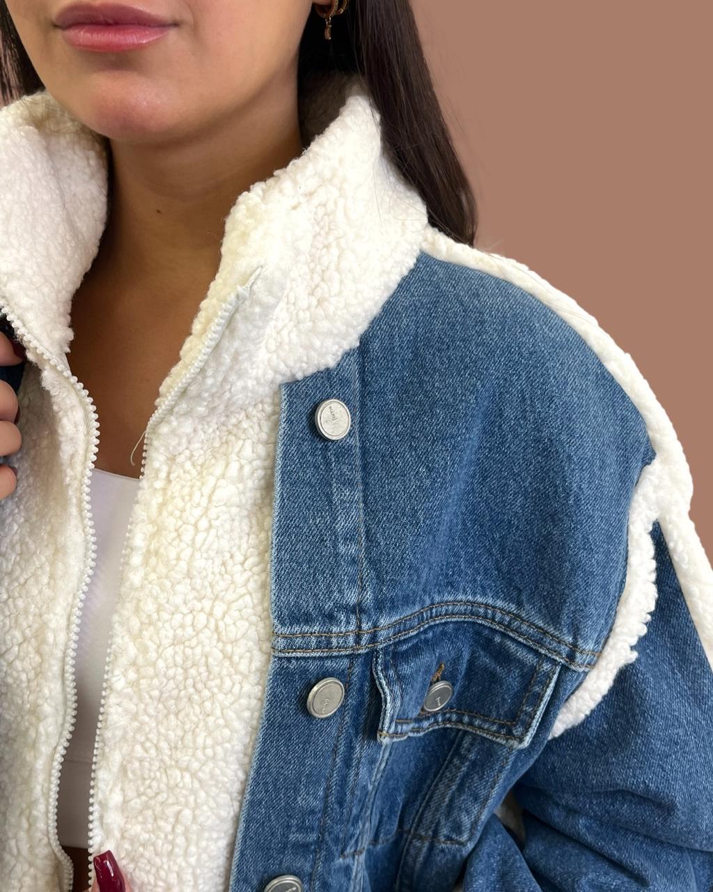 White Fur Jean Jacket