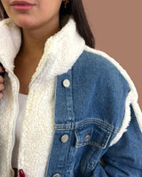 White Fur Jean Jacket