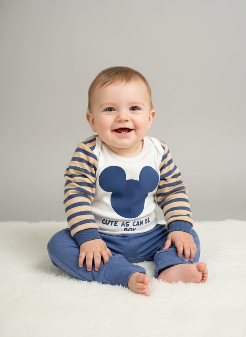 Blue Mickey mouse newborn set