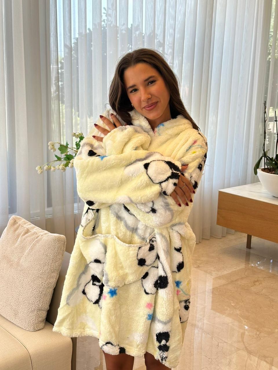 Cute Panda Hooded Blanket