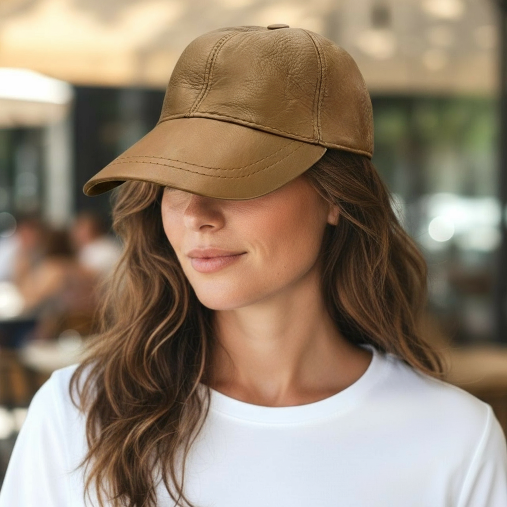 Brown Leather Hat