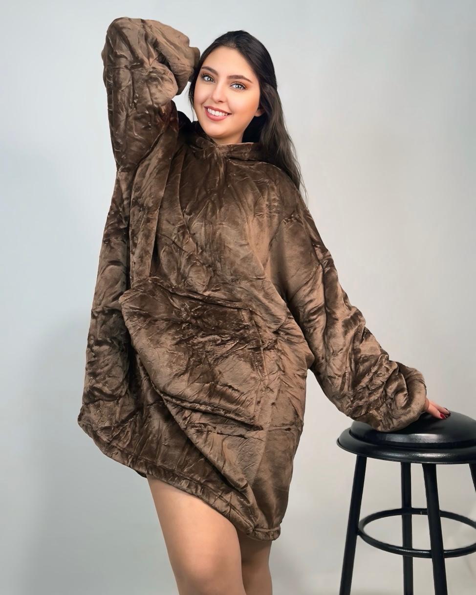 Brown Hooded Blanket