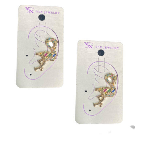 Flamingo cuff earrings