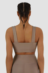 Beige Square Sport Bra
