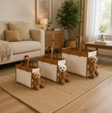 Tote Dog Bag with Leather Trim