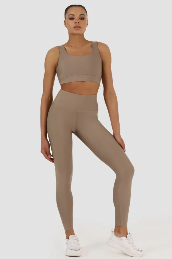 Beige Square Sport Bra