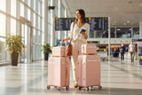 Pink 4-piece luggage set